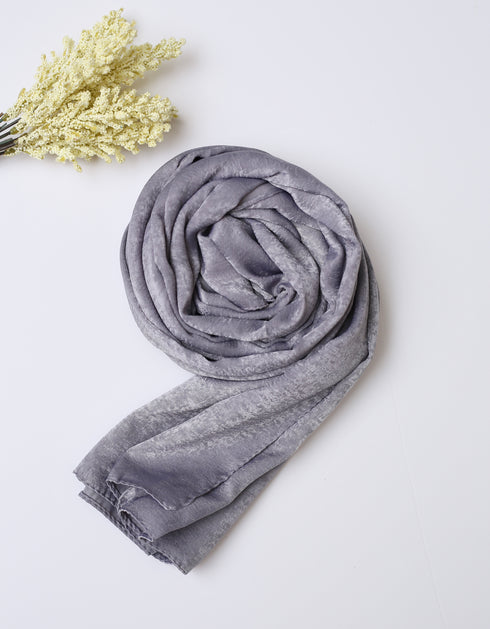 Velvet Silk Hijab - Silver Grey
